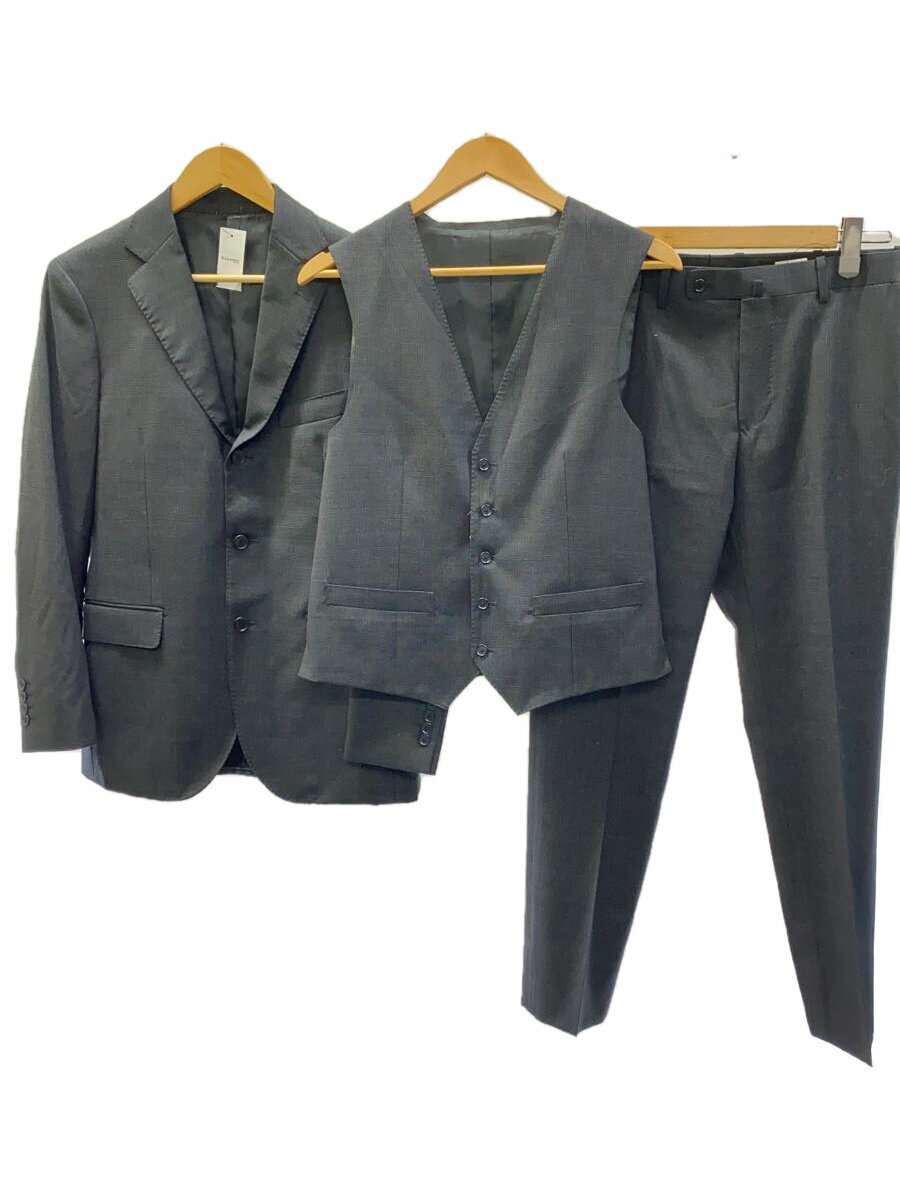 【中古】BEAMS HEART◆3ピース/段返り3B/REDA FLEXO/スーツ/M/ウール/GRY/チェック/41-17-0015-375【メンズウェア】