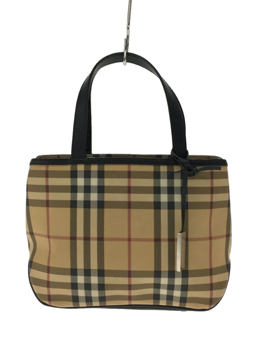 【中古】BURBERRY LONDON◆ノバチェックハンドバッグ/PVC/CML/チェック【バッグ】