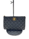 【中古】CHANEL◆マトラッセ/ポーチ/ココマーク/キャビアスキン/BLK/AP3525//【バッグ】
