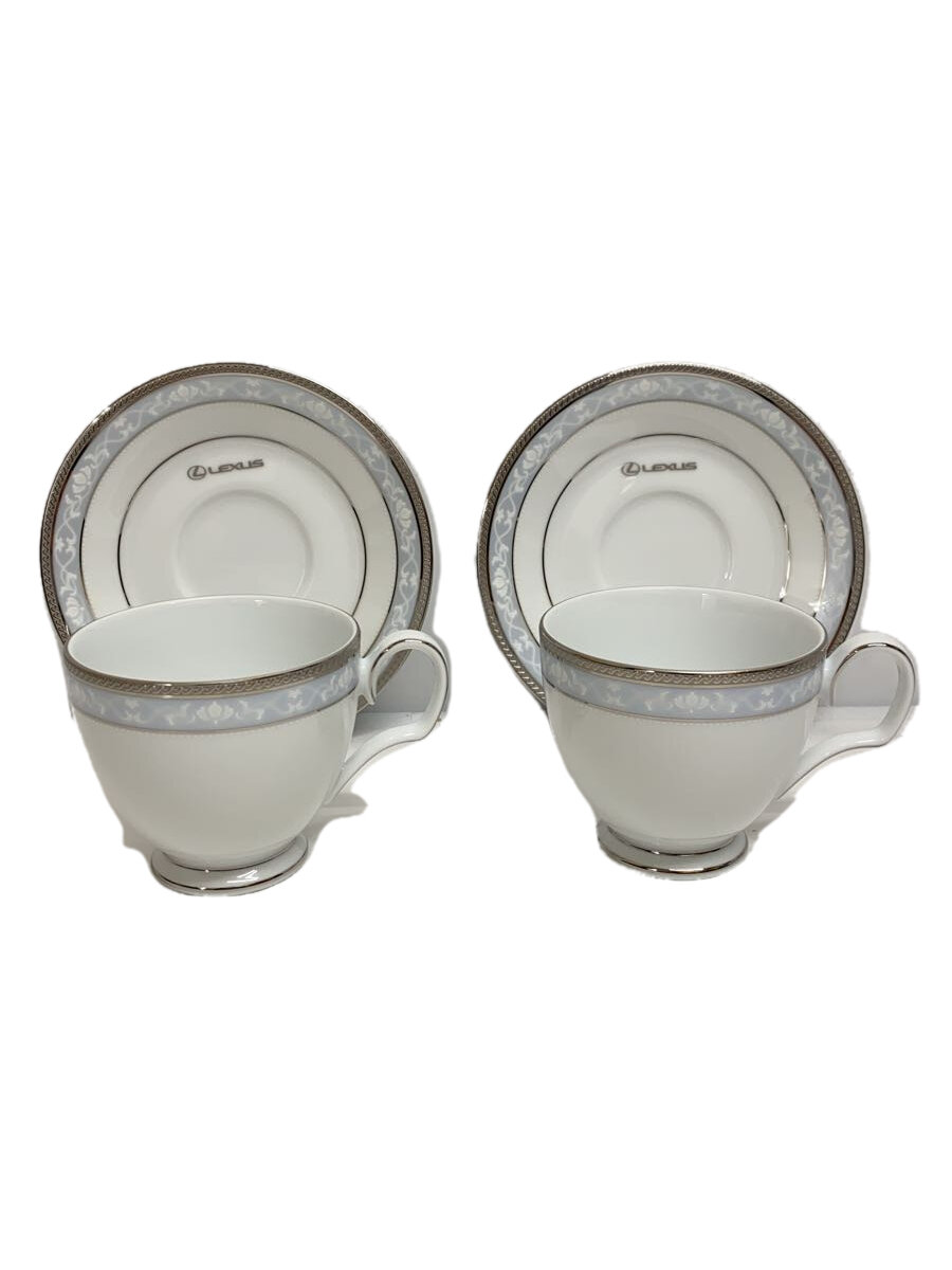 【中古】Noritake◆カップ&ソーサー/2点セット/WHT/ホワイト/白/ハンプシャー プラチナ/ペアセット/スリランカ製【キッチン用品】