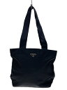 【中古】PRADA◆トートバッグ/ナイロン/BLK/無地【バッグ】