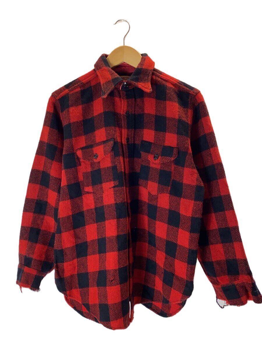 【中古】SWEET-ORR◆40s~50s/マチ付/ネルシャツ/レッド×ブラック/チェック//【メンズウェア】