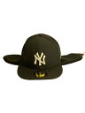 【中古】NEW ERA◆キャップ/7 3/8/ニューヨークヤンキース/ポリエステル/BLK/メンズ【服飾雑貨他】