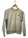 【中古】THE NORTH FACE◆HEATHER SWEAT CREW_ヘザースウェットクルー/S/ポリエステル/GRY/無地【レディースウェア】