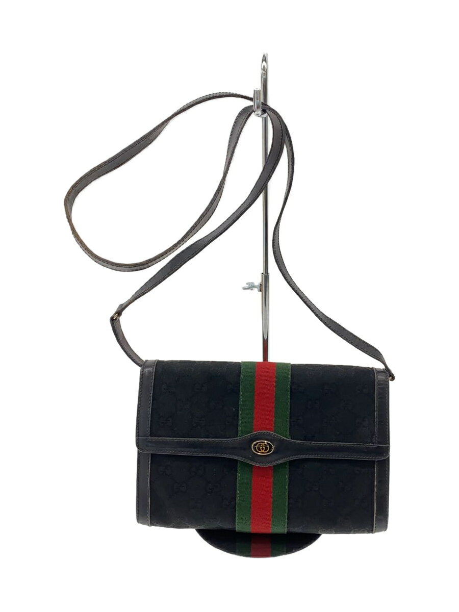 GUCCI◆オールドGUCCI/ショルダーバッグ/--/BLK/370393657