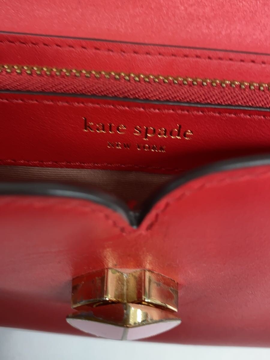 【中古】kate spade new york◆長財布/レザー/RED/レディース/PWRU7498【服飾雑貨他】