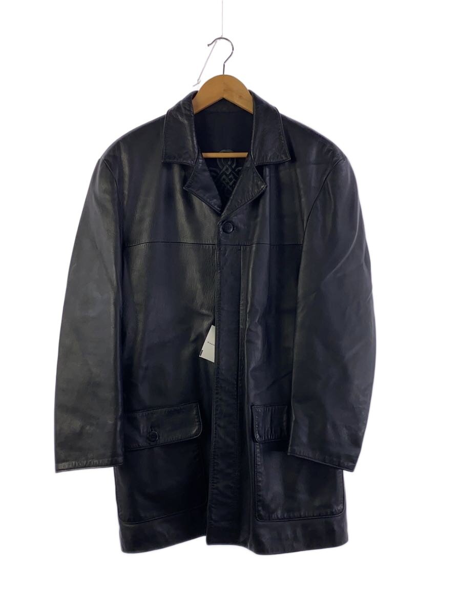 【中古】MUNPER◆レザージャケット・ブルゾン/50/レザー/BLK【メンズウェア】