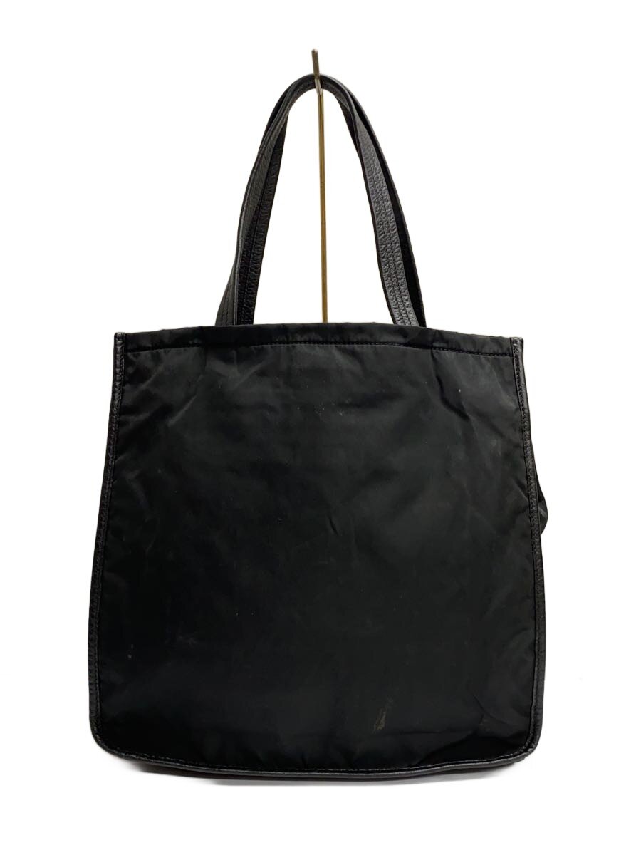 【中古】PRADA◆トートバッグ/ナイロン/レザー/ブラック/無地/表面汚れ有//【バッグ】