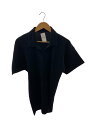 【中古】HOMME PLISSE ISSEY MIYAKE◆ポロシャツ/4/ポリエステル/BLK/無地/HP33JM801/プリーツポロシャツ【メンズウェア】