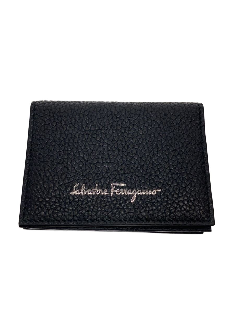 【中古】Salvatore Ferragamo◆カードケース/レザー/BLK/メンズ【服飾雑貨他】