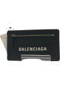 BALENCIAGA◆EVERYDAY LONG CARD HOLDER/カードケース/牛革/BLK/メンズ/501651・1000