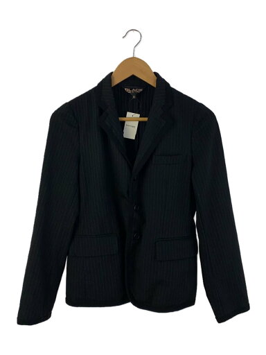 【中古】BLACK COMME des GARCONS◆テーラードジャケット/SS/ポリエステル/BLK/ストライプ/1G-J009【レディースウェア】 【中古】BLACK COMME des GARCONS◆テーラードジャケット/SS/ポリエステル/BLK/ストライプ/1G-J009【レディースウェア】