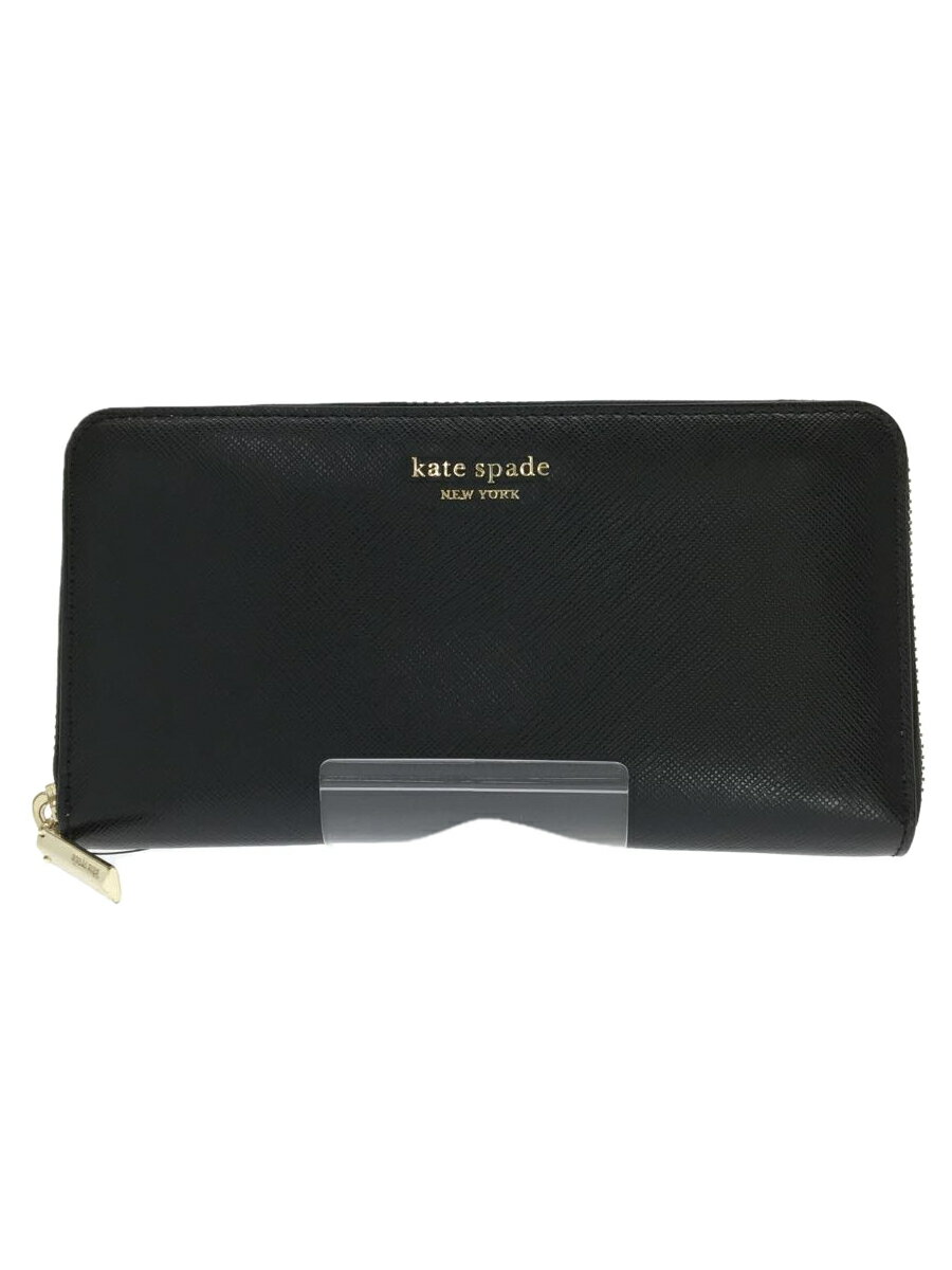 【中古】kate spade new york◆長財布/--/BLK/レディース/PWRU7750/スペンサー/ラウンドジップ【服飾雑貨他】