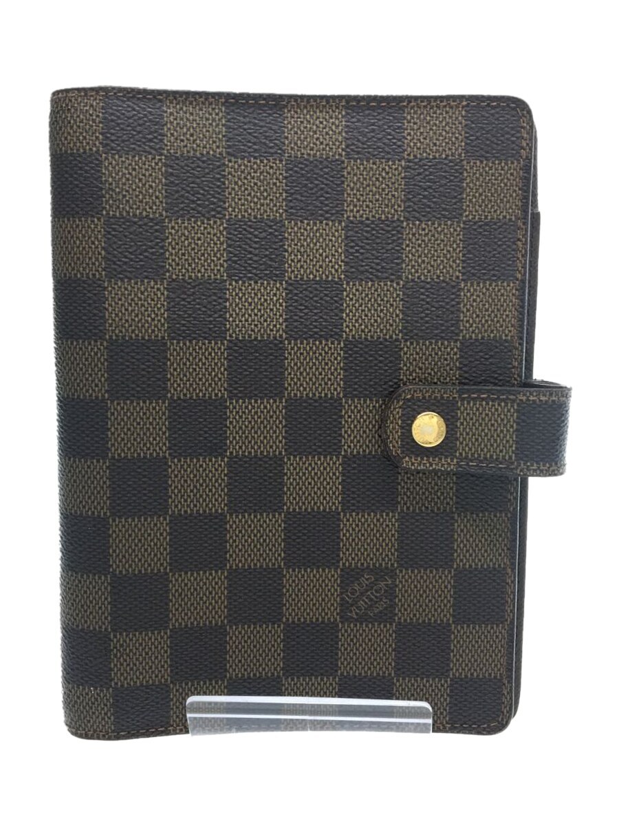 【中古】LOUIS VUITTON◆アジェンダMM_ダミエ・エベヌ_BRW/PVC/BRW/メンズ【服飾雑貨他】