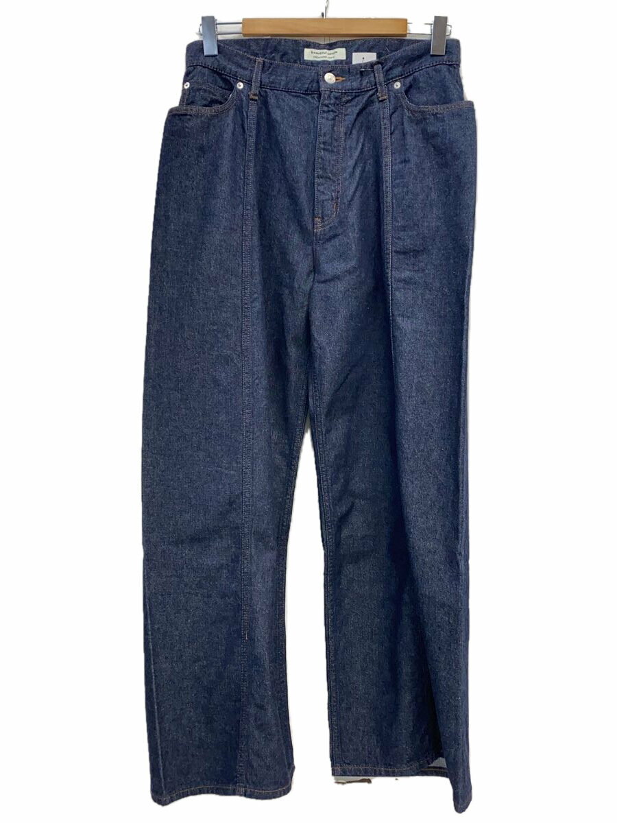 【中古】beautiful people◆left hand twill wide 3sides deボトム/40/コットン/IDG/無地/14451050【メンズウェア】