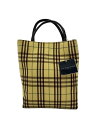 【中古】BURBERRY LONDON◆ハンドバッグ/--/イエロー/チェック/レディースバッグ/カビ臭有///【バッグ】