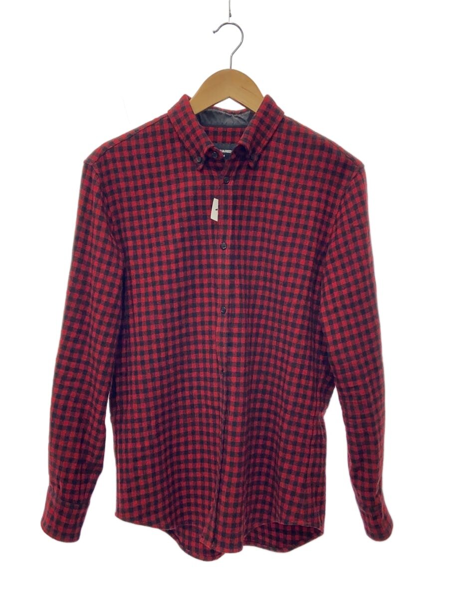DSQUARED2◆44/レーヨン/S74DM0552/21AW/Red Checked Long Sleeve Shirt