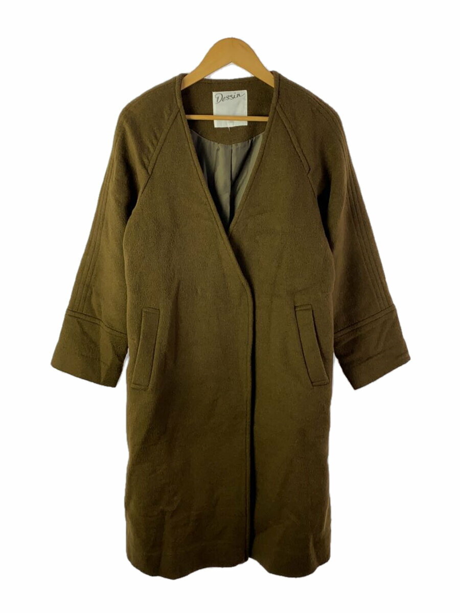 【中古】Dessin◆コート/--/ウール/BRW【レディースウェア】