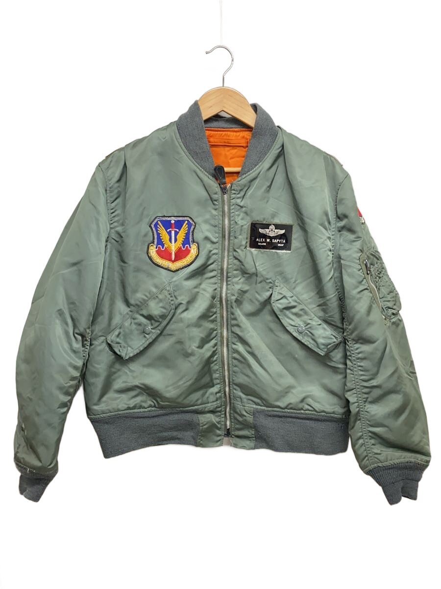 【中古】U.S.AIR FORCE◆フライトジャケット/L/ナイロン/KHK/MIL-J-7448J【メンズウェア】