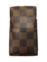 【中古】LOUIS VUITTON◆エテュイ・シガレット_ダミエ・エベヌ_BRW/--/BRW/総柄/メンズ【服飾雑貨他】