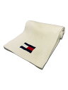 【中古】TOMMY HILFIGER◆マフラー/WHT/無地/メンズ【服飾雑貨他】