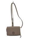 【中古】TORY BURCH◆トリーバーチ/ショルダーバッグ/レザー/GRY/無地/財布【バッグ】