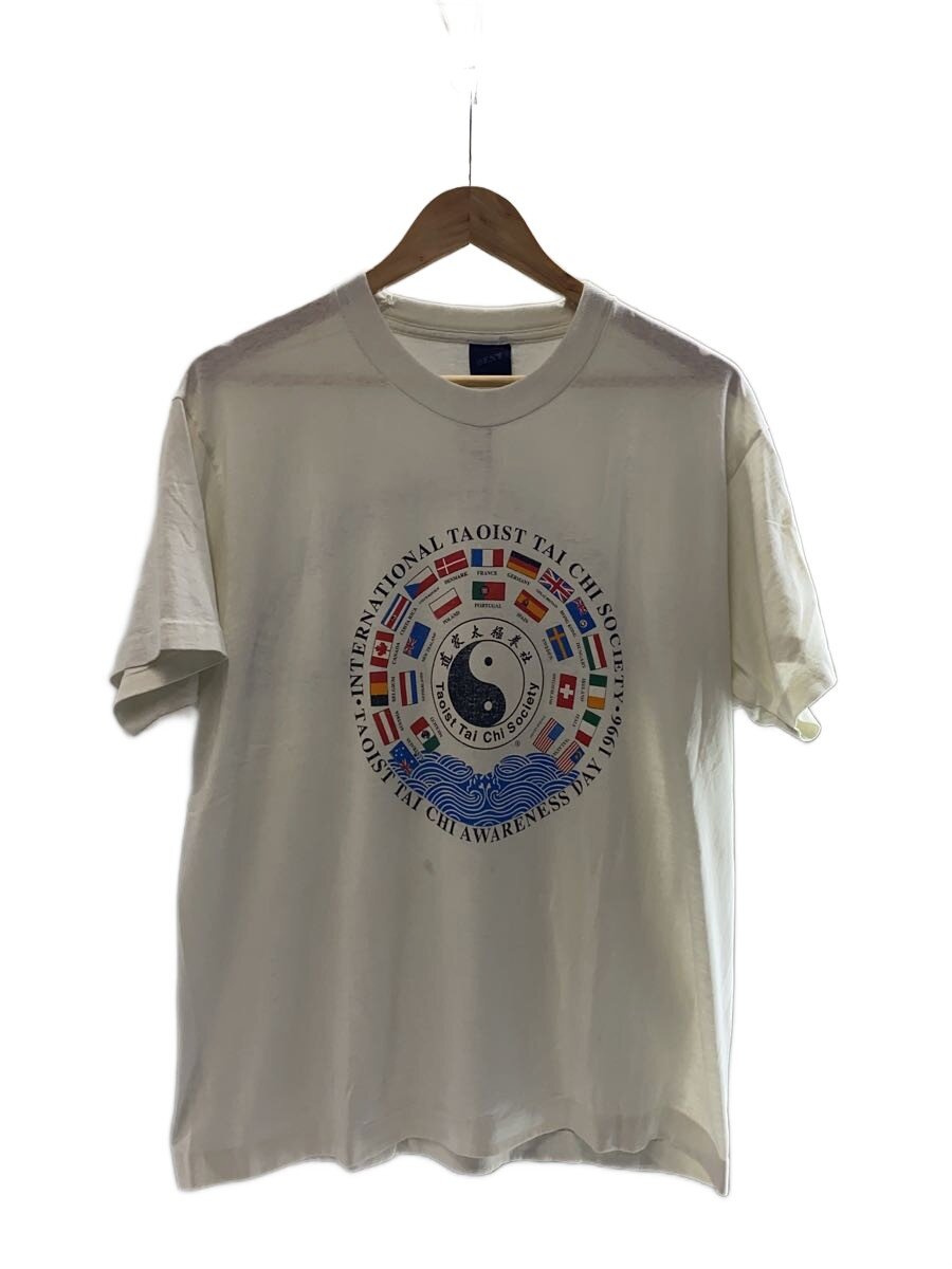 Rakuten - 【中古】FRUIT OF THE LOOM◆90s Vintage 陰陽 国旗 プリントTシャツ/L/WHT【メンズウェア】