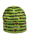 【中古】Supreme◆ニットキャップ/--/アクリル/GRN/総柄/メンズ/24AW/HEARTS BEANIE【服飾雑貨他】