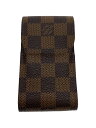 【中古】LOUIS VUITTON◆エテュイ・シガレット_ダミエ・エベヌ_BRW/--/BRW/メンズ【服飾雑貨他】