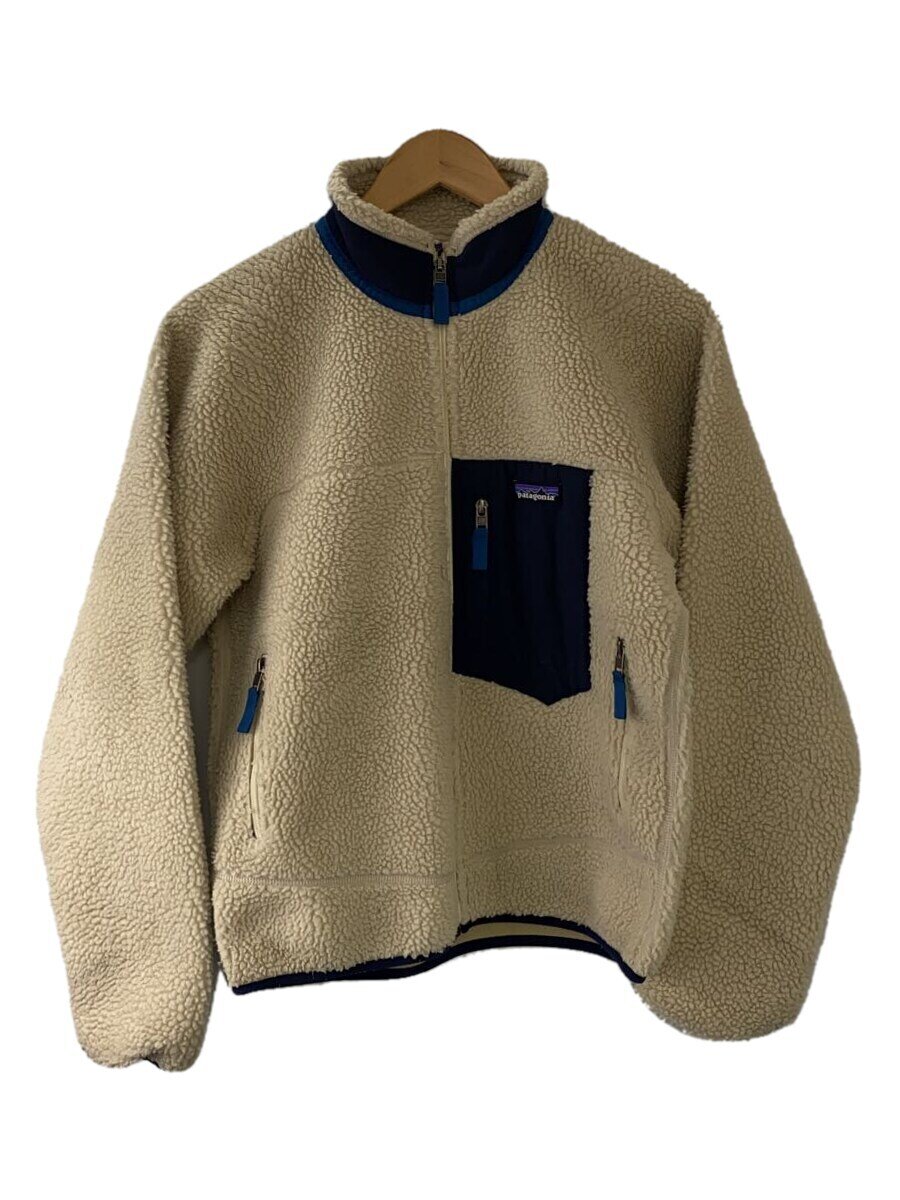 【中古】patagonia◆フリースジャケット/XS/ポリエステル/CRM/無地/STY23056//【レディースウェア】