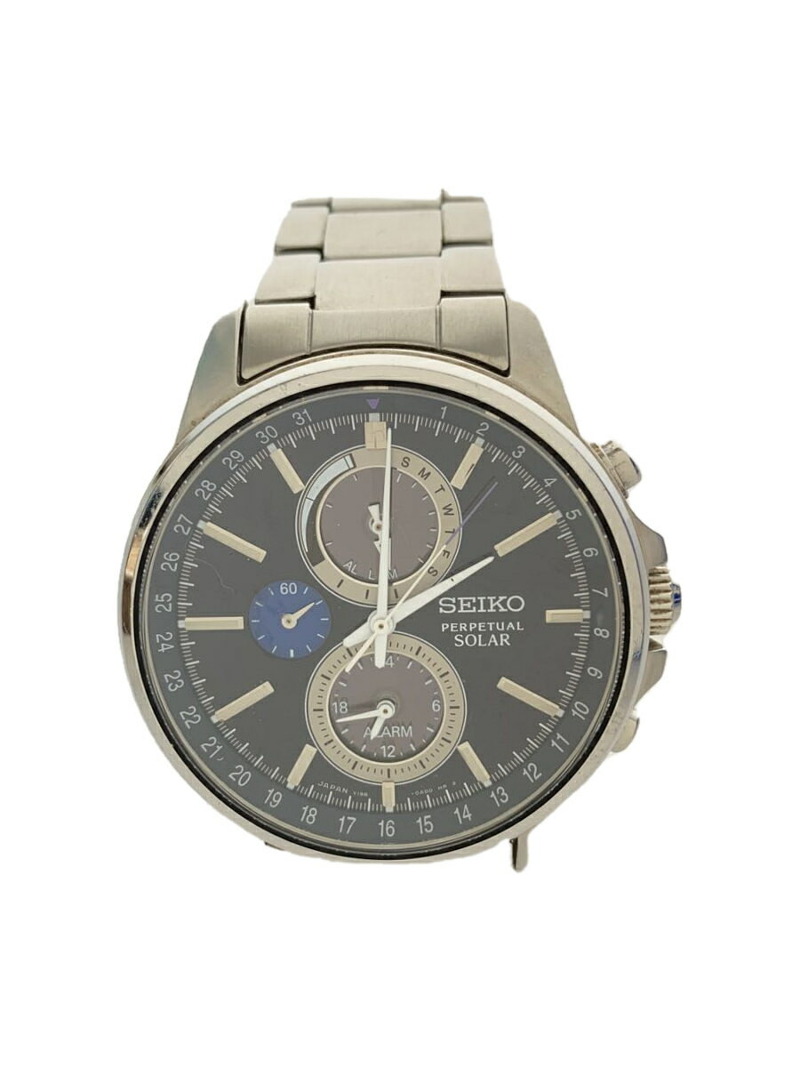 【中古】SEIKO◆ソーラー腕時計/アナログ/V198-0AC0【服飾雑貨他】