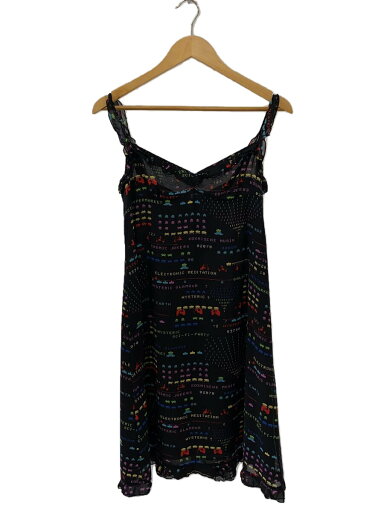 【中古】HYSTERIC GLAMOUR◆HYSTERIC GLAMOUR ヒステリノースリーブワンピース/FREE/コットン/ブラ/総柄/2a0-64【レディースウェア】 【中古】HYSTERIC GLAMOUR◆HYSTERIC GLAMOUR ヒステリノースリーブワンピース/FREE/コットン/ブラ/総柄/2a0-64【レディースウェア】