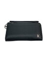 【中古】LOUIS VUITTON◆ジッピー・ドラゴンヌ_タイガ_BLK/レザー/BLK/メンズ【服飾雑貨他】