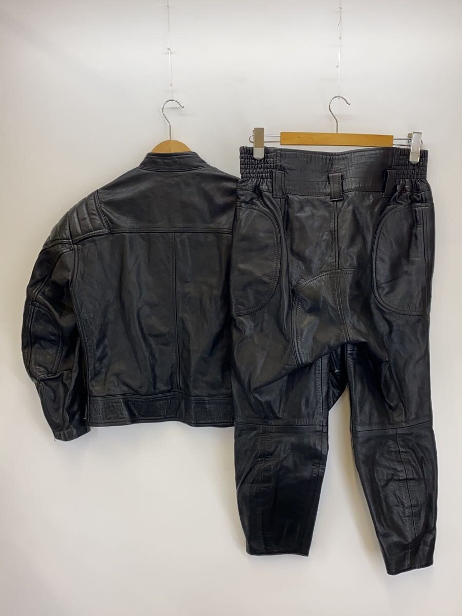 【中古】KUSHITANI◆セットアップ/--/レザー/BLK/無地/レザー/ライダースセットアップ【メンズウェア】