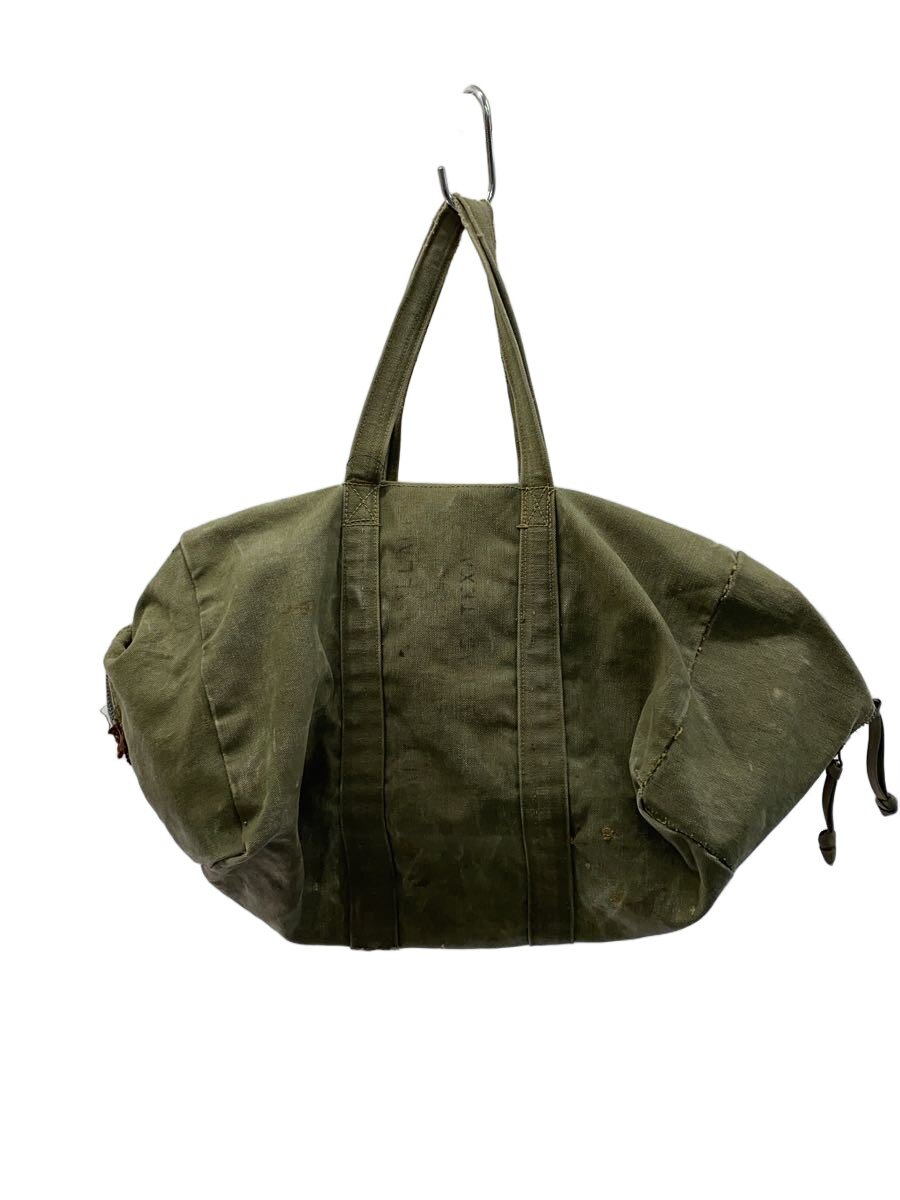 【中古】U.S.AIR FORCE◆50s/アビエイターバッグ/ステンシル入り/レザーパッチ/ボストンバッグ/キャンバス/KHK【バッグ】