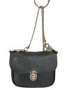 【中古】ショルダーバッグ/レザー/BLK/無地/ボールチェーン【バッグ】