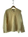 【中古】ARAN CRAFTS◆90s/フィッシャーマンニット/セーター/M/ウール/クリーム【メンズウェア】