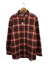 【中古】Carhartt◆長袖シャツ/L/コットン/RED/チェック/101294608【メンズウェア】(4)