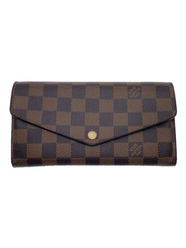 【中古】LOUIS VUITTON◆2)ポルト・フォイユ・サラ_ダミエ・エベヌ_BRW_ブラウン/PVC/BRW/レディース【服飾雑貨他】 【中古】LOUIS VUITTON◆2)ポルト・フォイユ・サラ_ダミエ・エベヌ_BRW_ブラウン/PVC/BRW/レディース【服飾雑貨他】