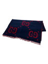 【中古】GUCCI◆マフラー/ウール/NVY/メンズ/GG/ジャガード【服飾雑貨他】