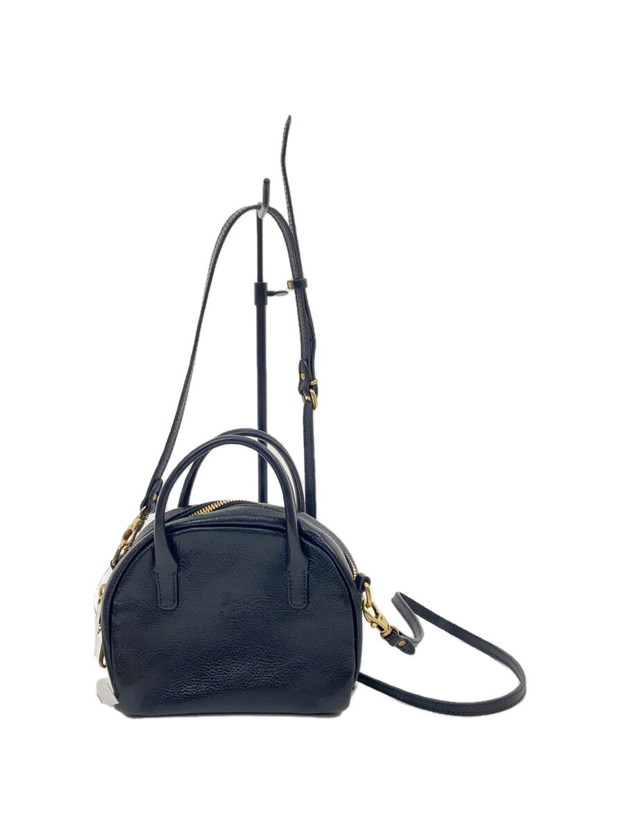 【中古】IL BISONTE◆ショルダーバッグ/レザー/BLK【バッグ】