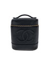 【中古】CHANEL◆バニティバッグ_レザー_ココマーク_BLK/レザー/BLK【バッグ】