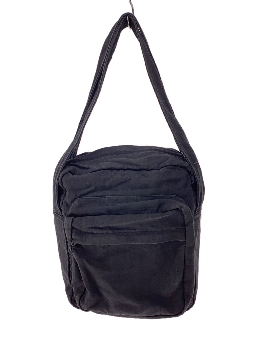【中古】YOHJI YAMAMOTO◆ショルダーバッグ/リネン/BLK//【バッグ】