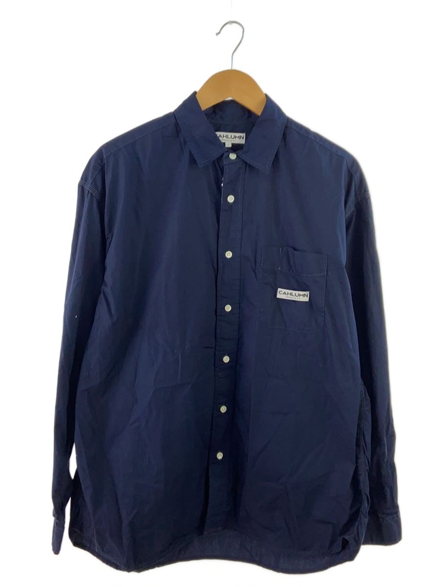 CAHLUMN◆Magazine Pocket Chain Stitch Shirt長袖シャツ/L/NVY/001390900005//