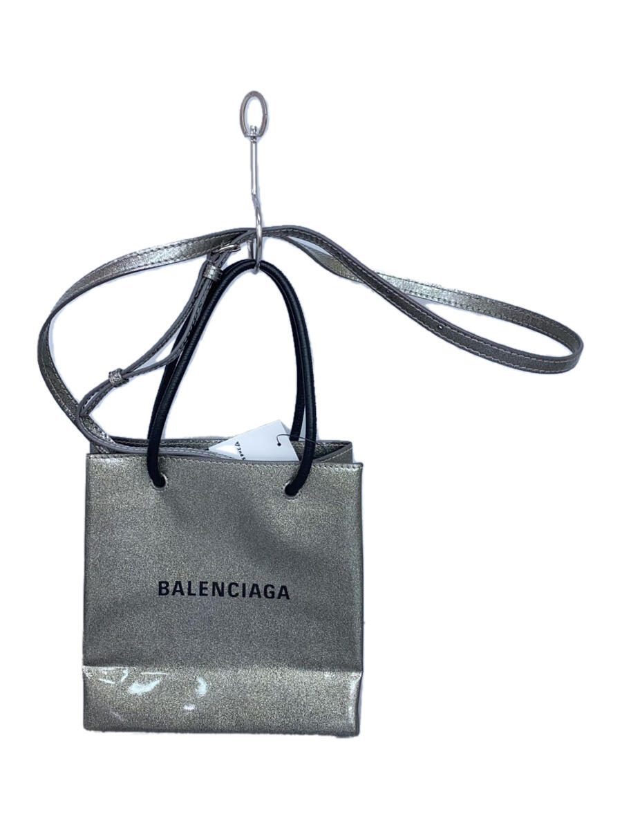 【中古】BALENCIAGA◆ショッピング2WAYバッグ/XXS/PVC/SLV/572411・8120・W・568024【バッグ】