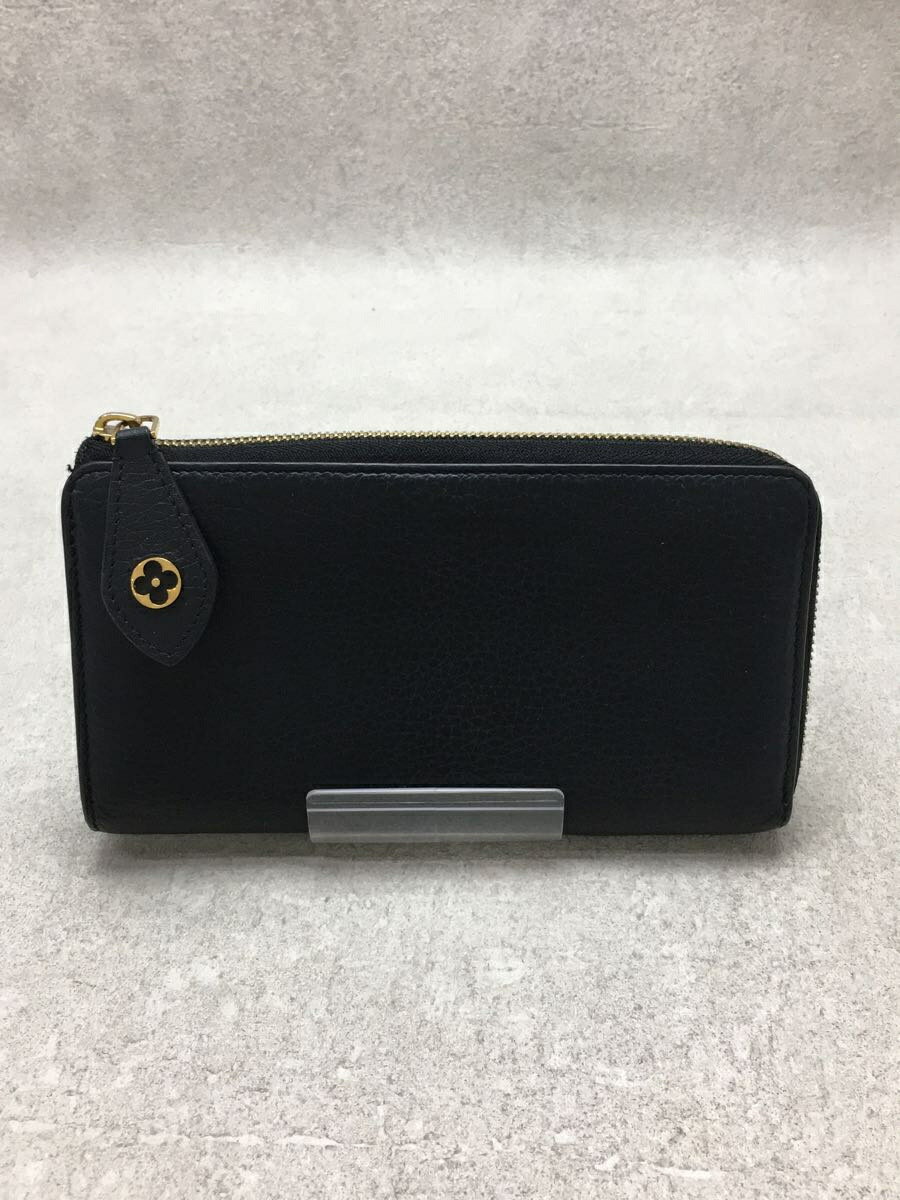 【中古】LOUIS VUITTON◆ポルト・フォイユ・コメット_BLK/牛革/ブラック/M63102【服飾雑貨他】