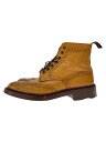 【中古】Tricker’s◆ウイングチップ/レースアップブーツ/キャメル/レザー/イングランド製【シューズ】