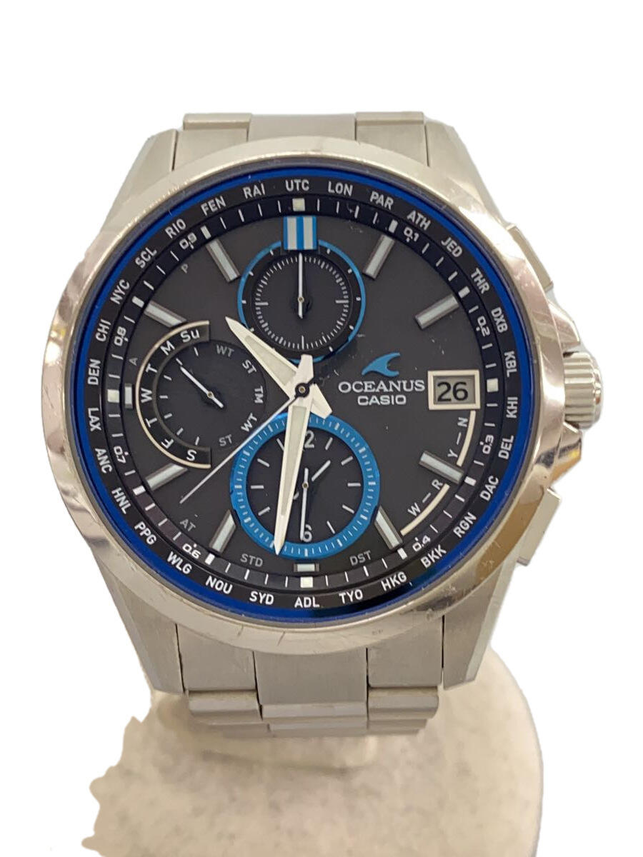 【中古】CASIO◆ソーラー腕時計・OCEA