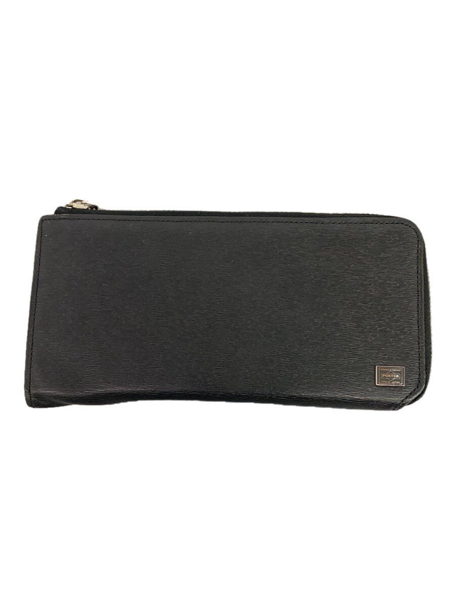 【中古】PORTER◆CURRENT LONG WALLET/長財布/--/BLK/無地/メンズ/052-02210【服飾雑貨他】