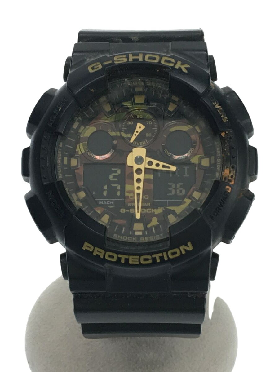 【中古】CASIO◆クォーツ腕時計・G-SHOCK/デジアナ/ラバー/BLK/BLK/SS【服飾雑貨他】